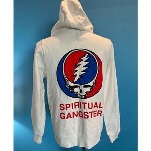 NWOT Spiritual Gangster X Grateful Dead Collab White Cotton Zip Hoodie Unisex S